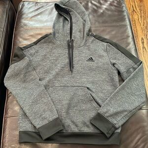 Adidas hoodie gray and black. Youth Medium